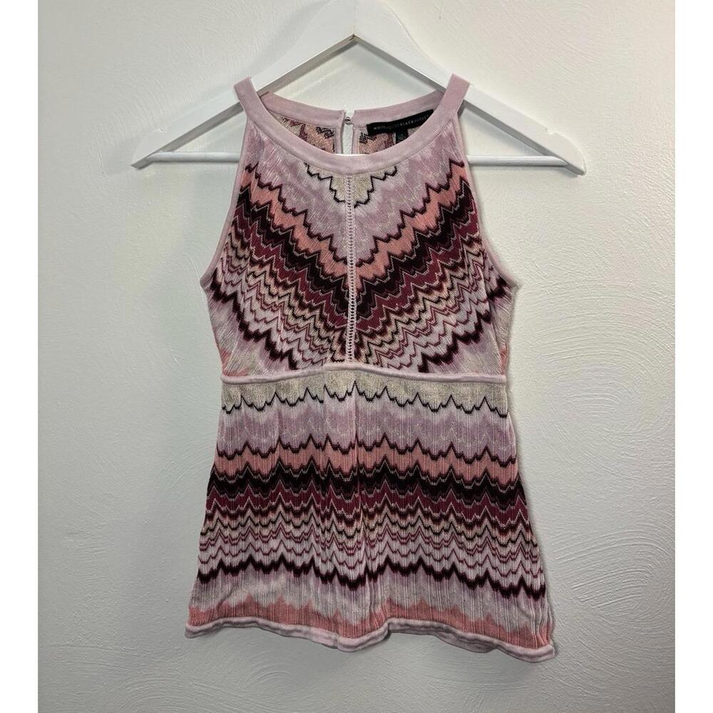 Y2K White House Black Market Sleeveless Chevron Knit Tank Top Size Small